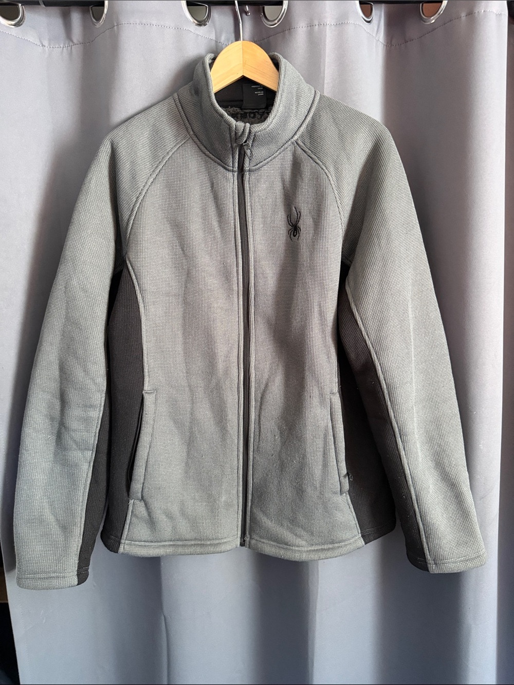 Spyder Men’s Gray and Black Full-Zip Fleece Jacket